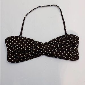 Massimo Brown Cream Polka Dot Swim Bikini Top L